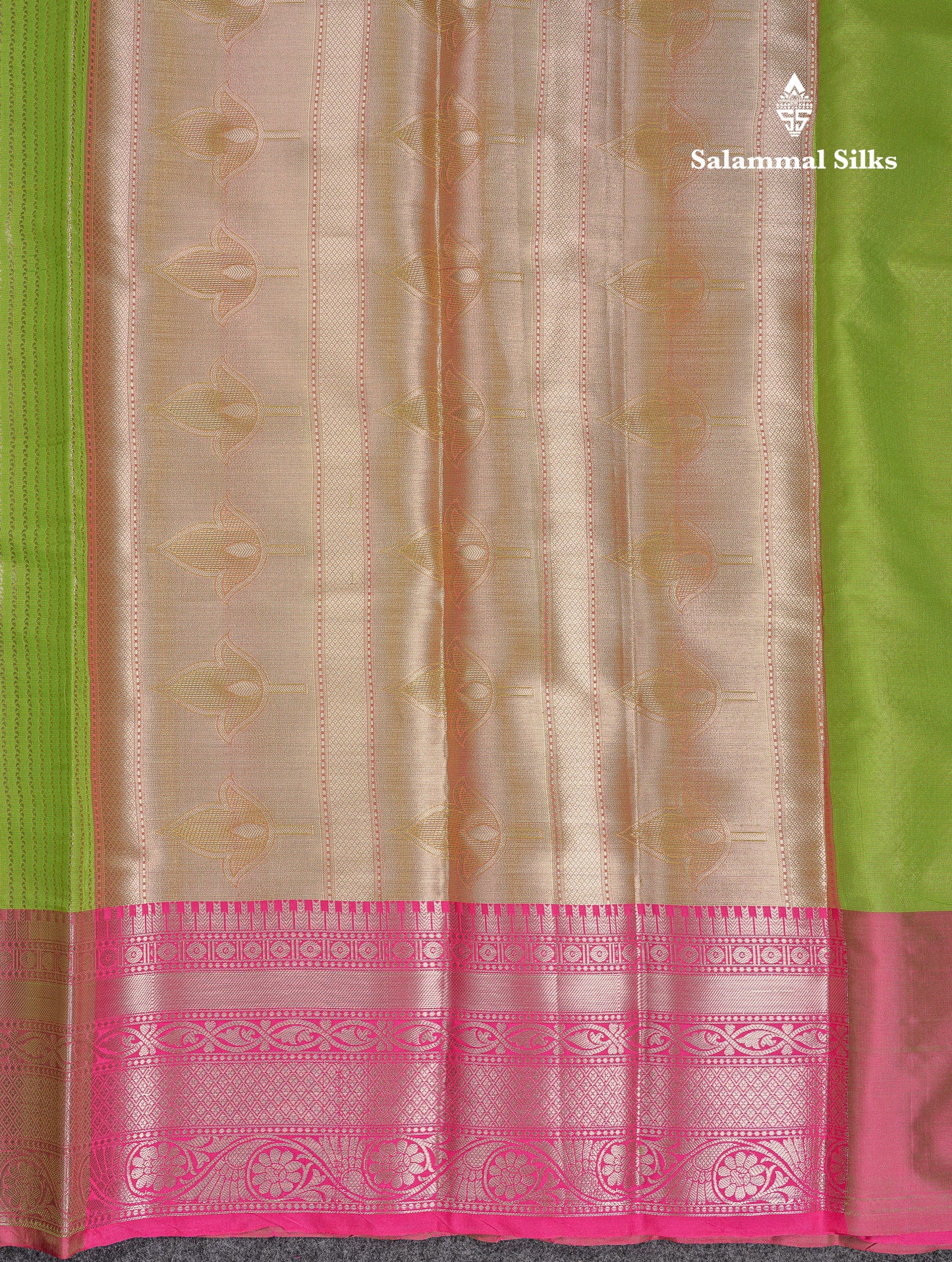 Beautiful Parrot Green Semi Soft Silk Mix Saree With Contrast Pink Traditional Border