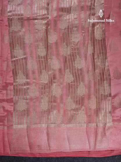 Beautiful Blue Semi Raw Silk Saree With Fancy Border