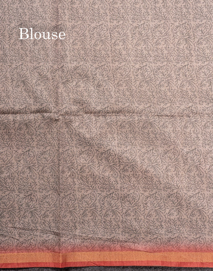 Pista Green Semi Tussar Fancy Saree With Small Ribbon Border
