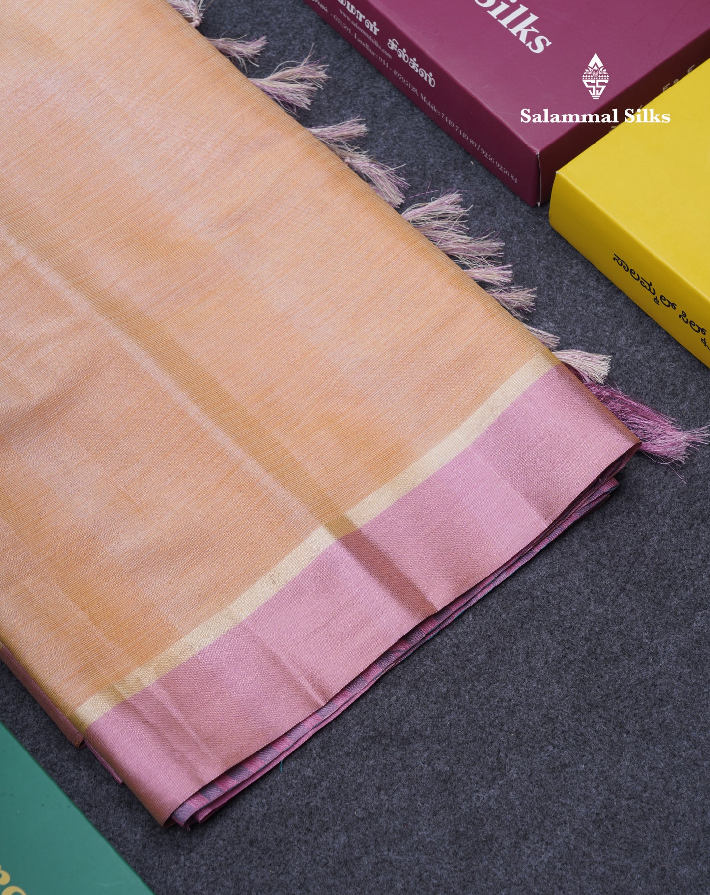 Beautiful Golden Yellow Kota Cotton Plain Tissue Fancy Saree With Sky Blue Border