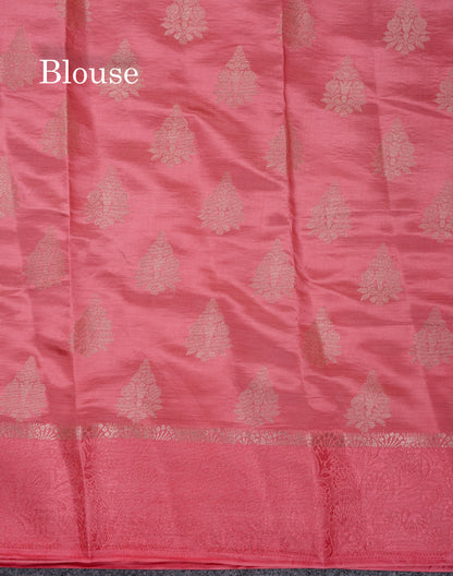 Beautiful Blue Semi Raw Silk Saree With Fancy Border