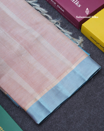 Beautiful Golden Yellow Kota Cotton Plain Tissue Fancy Saree With Sky Blue Border