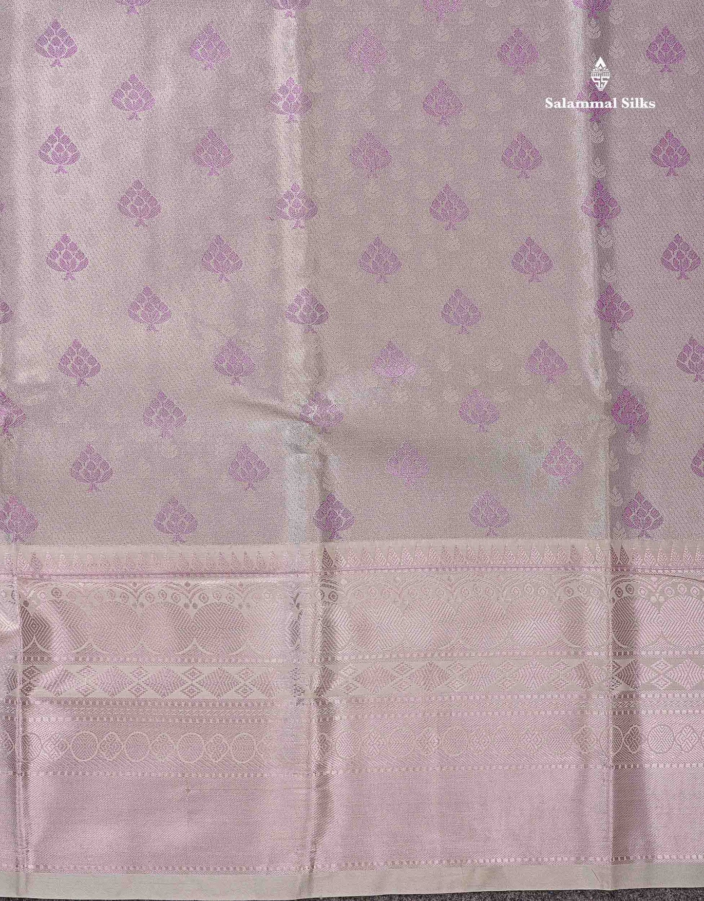 Beautiful Ice Blue Semi Silk Saree With Traditional Evening Morning Border