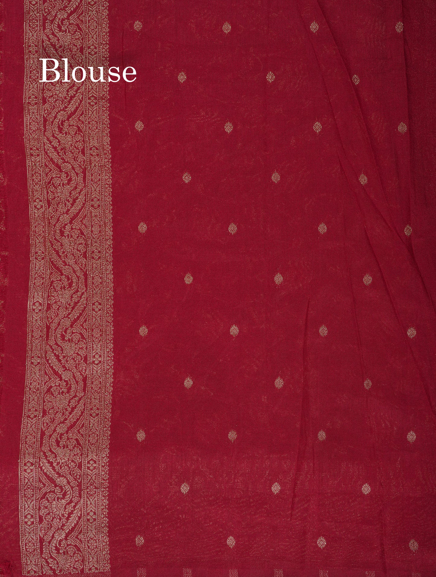 Beautiful Dark Maroon Semi Georgette Saree With Fancy Border