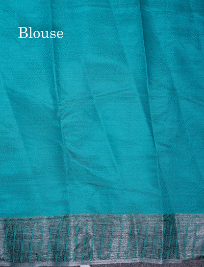 Beautiful Dark Brown Semi Raw Silk Saree With Fancy Border