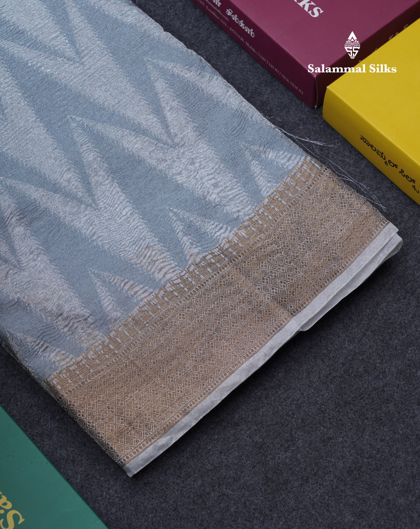 Sandal Premium Crush Fancy Saree with Traditional Border