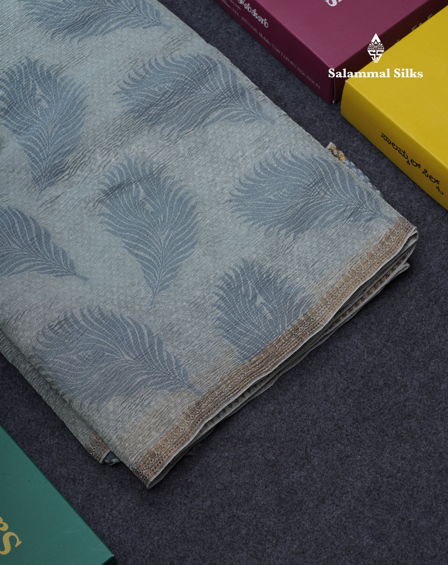 Pastel Blue Premium Crush Fancy Saree with Designer Blouse