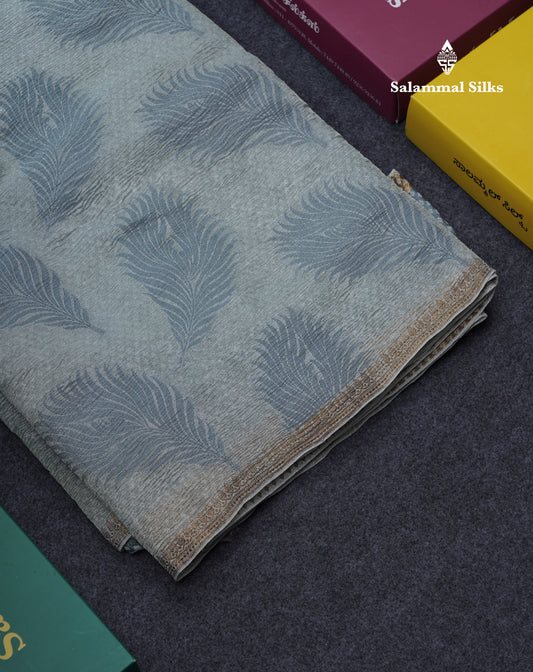 Pastel Blue Premium Crush Fancy Saree with Designer Blouse