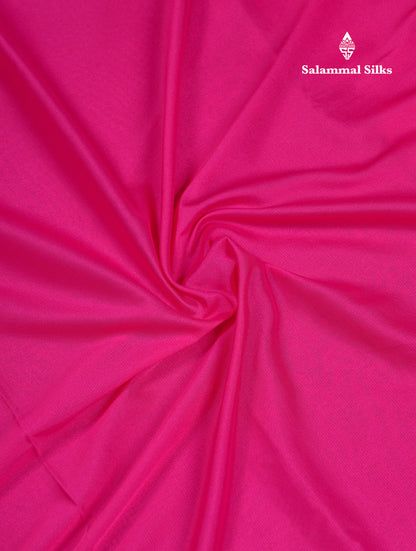 Beautiful Magenta Pink Plain Semi Mysore Silk Saree With Embroidery Border