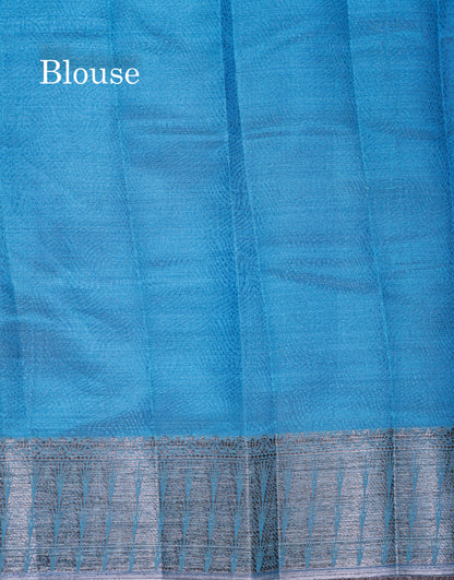 Beautiful Dark Brown Semi Raw Silk Saree With Fancy Border