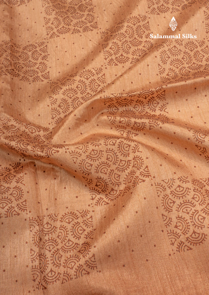 Pista Green Semi Tussar Fancy Saree With Small Ribbon Border