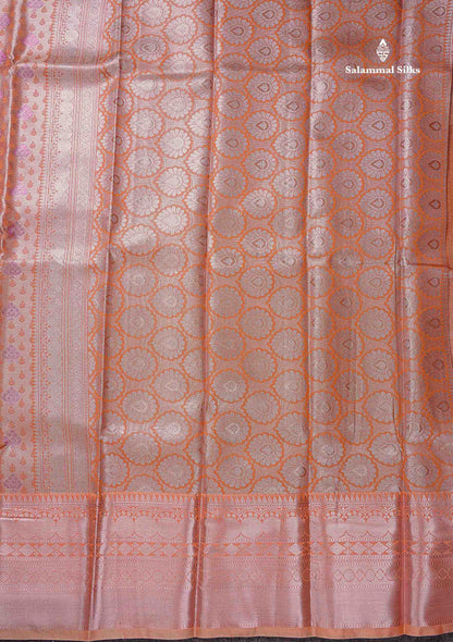 Beautiful Ice Blue Semi Silk Saree With Traditional Evening Morning Border