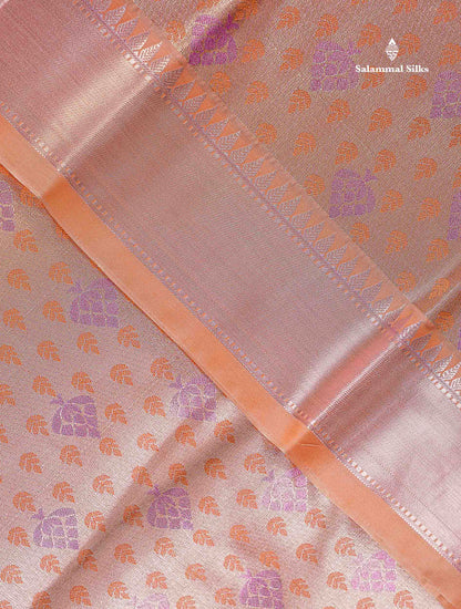 Beautiful Ice Blue Semi Silk Saree With Traditional Evening Morning Border