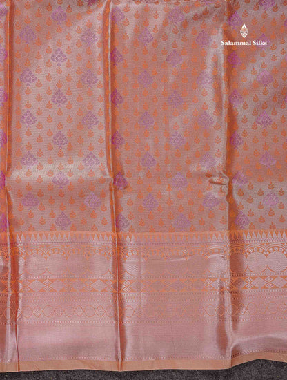 Beautiful Ice Blue Semi Silk Saree With Traditional Evening Morning Border