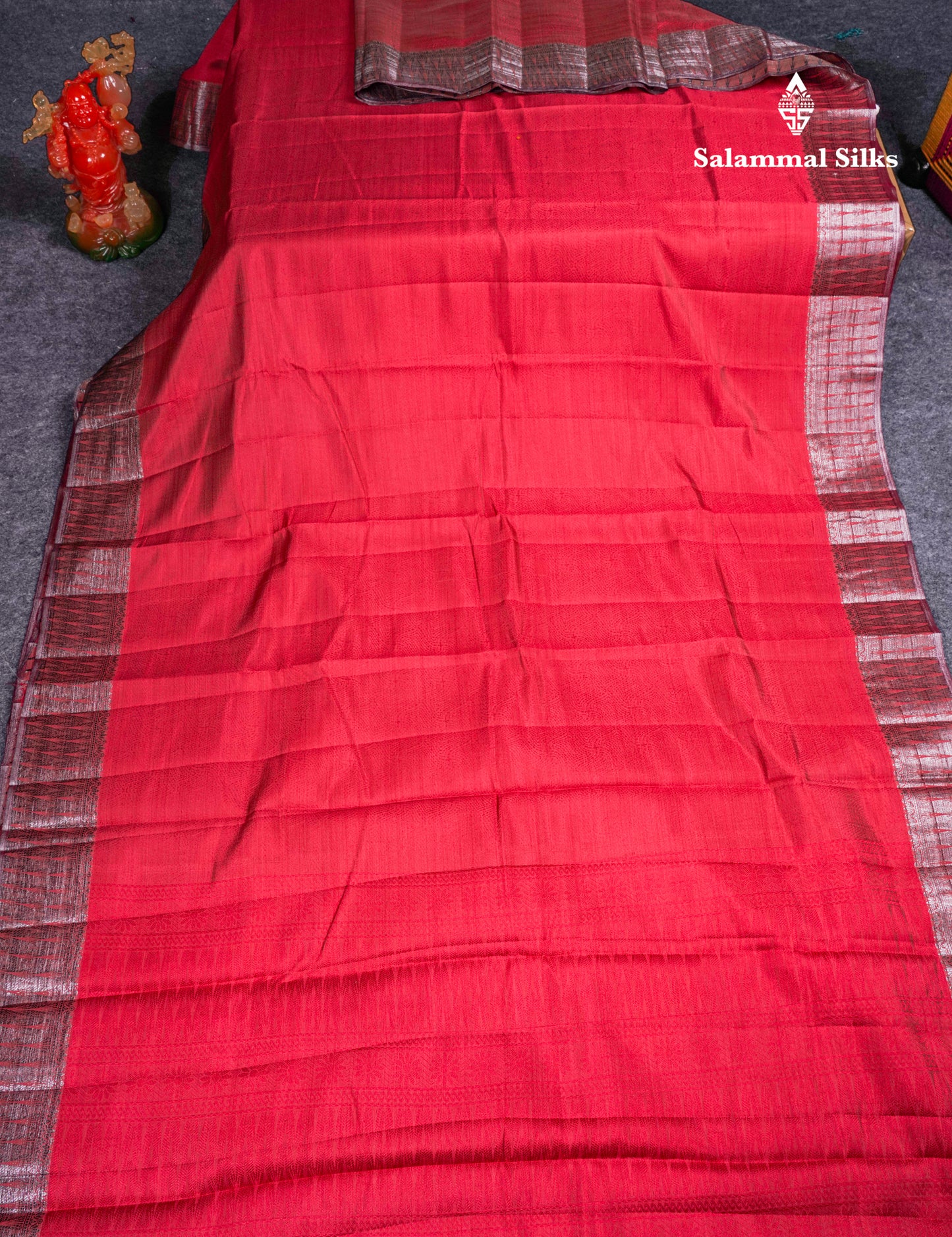 Beautiful Dark Brown Semi Raw Silk Saree With Fancy Border