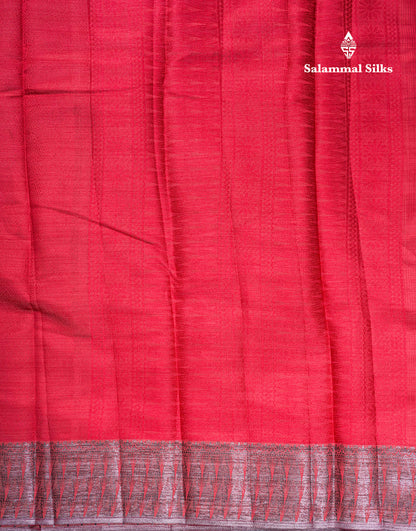 Beautiful Dark Brown Semi Raw Silk Saree With Fancy Border