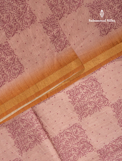 Pista Green Semi Tussar Fancy Saree With Small Ribbon Border