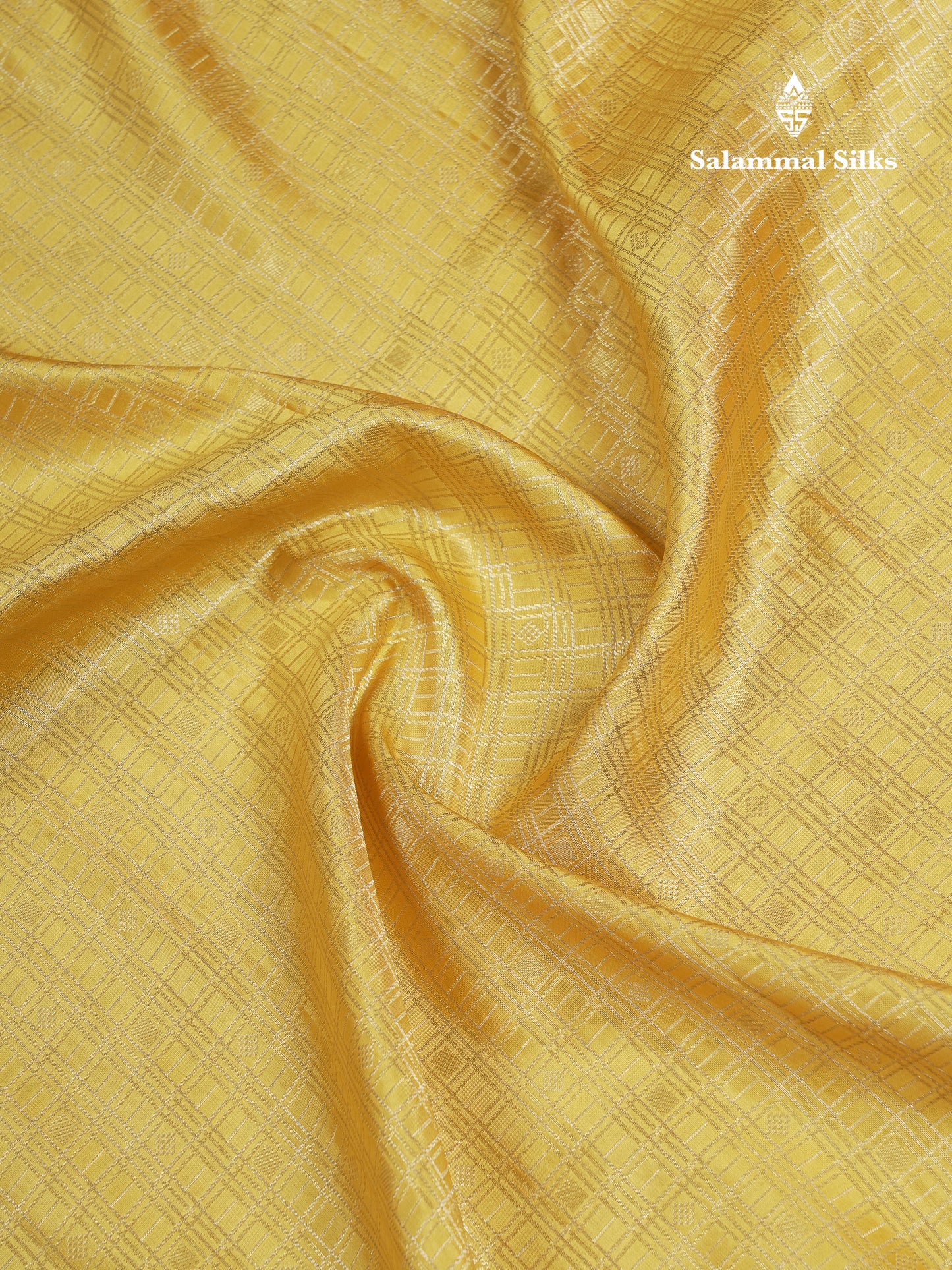 Beautiful Light Yellow Checks With Butta Bridal Pure Kanjivaram Silk Saree With Contrast Pink Fancy Border
