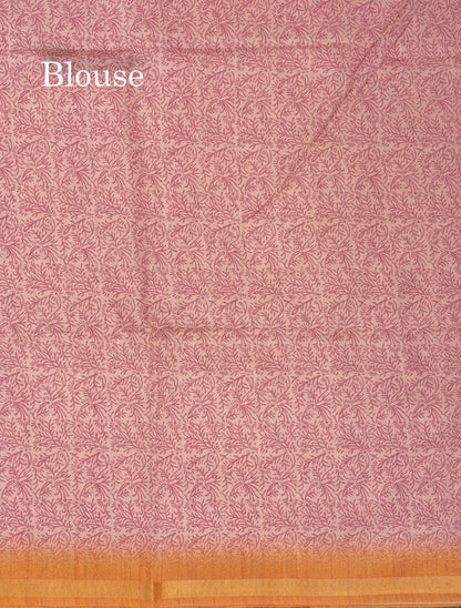 Pista Green Semi Tussar Fancy Saree With Small Ribbon Border