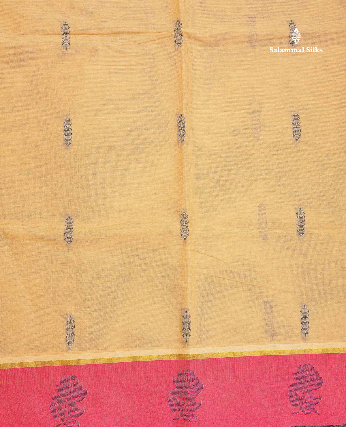Pure Cotton Saree - Beige Colour Body Thread Work Butta With Blouse