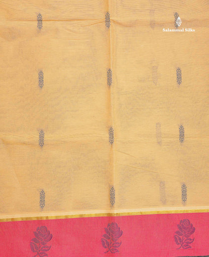Pure Cotton Saree - Beige Colour Body Thread Work Butta With Blouse