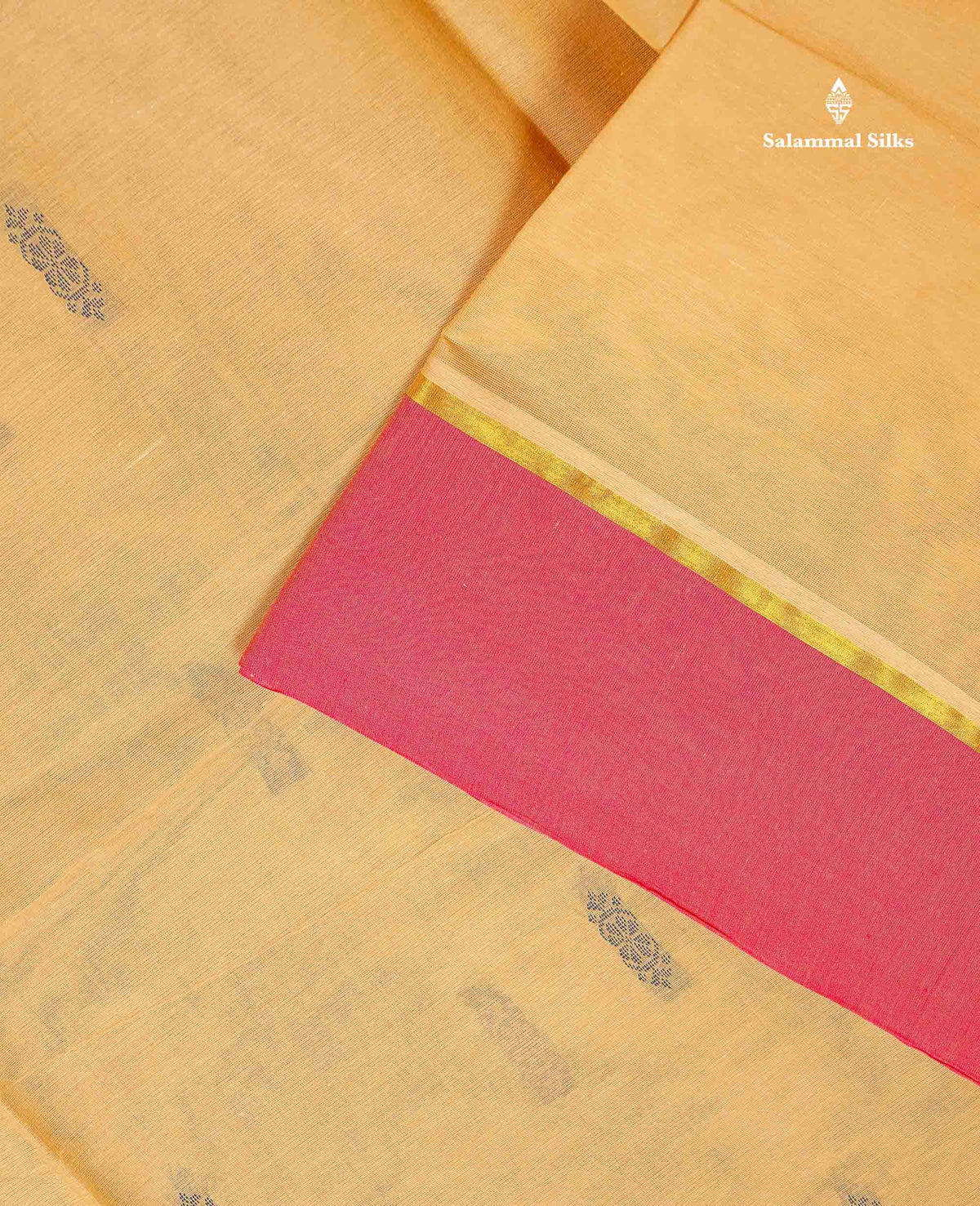 Pure Cotton Saree - Beige Colour Body Thread Work Butta With Blouse