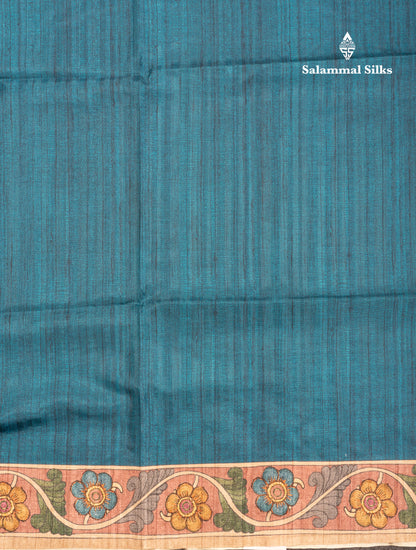 Maroon Colour Semi Tussar Fancy Saree With Contrast Sandal Border