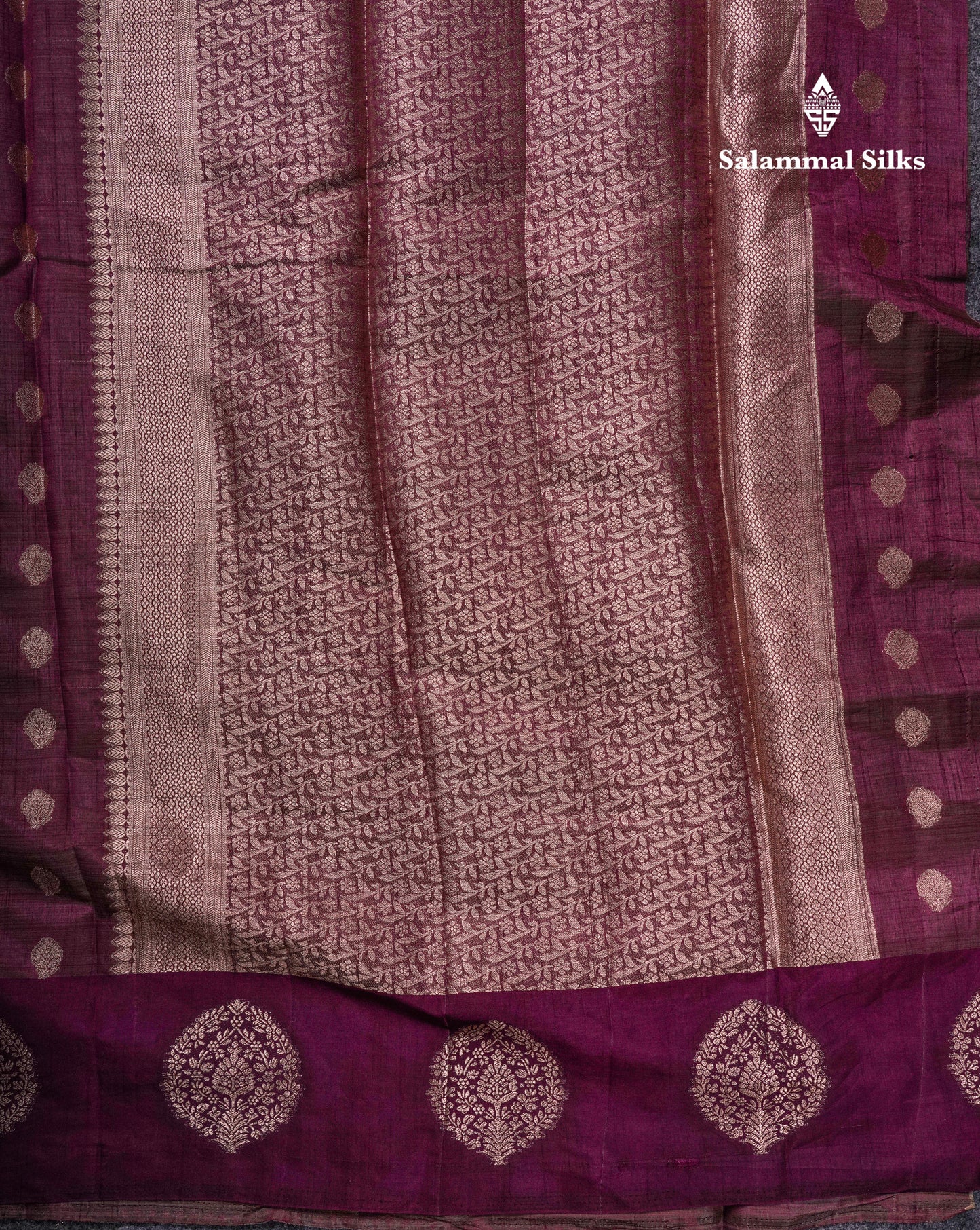 Beautiful Magenta Semi Raw Silk Saree With Contrast Dark Magenta Fancy Border