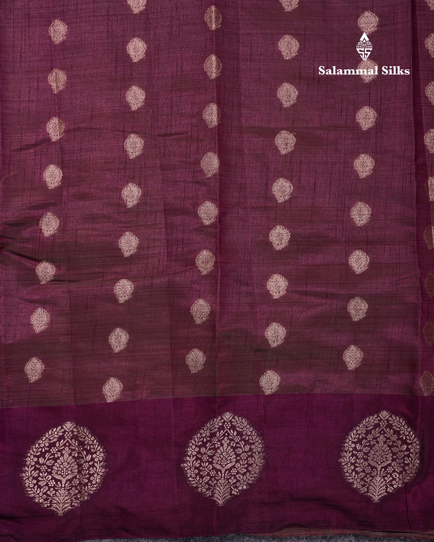 Beautiful Magenta Semi Raw Silk Saree With Contrast Dark Magenta Fancy Border