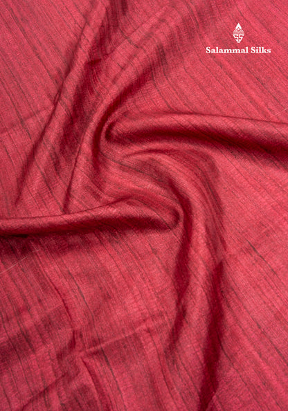 Maroon Colour Semi Tussar Fancy Saree With Contrast Sandal Border