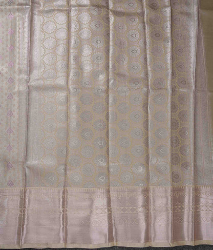Beautiful Light Chocolate Brown Semi Silk Saree With Traditional Evening Morning Border