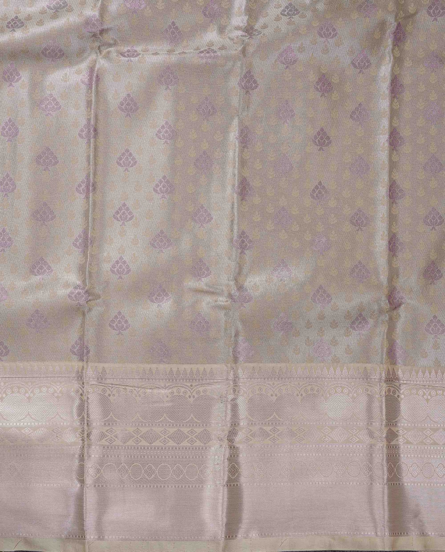 Beautiful Light Chocolate Brown Semi Silk Saree With Traditional Evening Morning Border