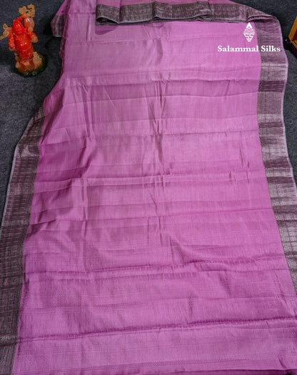 Beautiful Dark Brown Semi Raw Silk Saree With Fancy Border