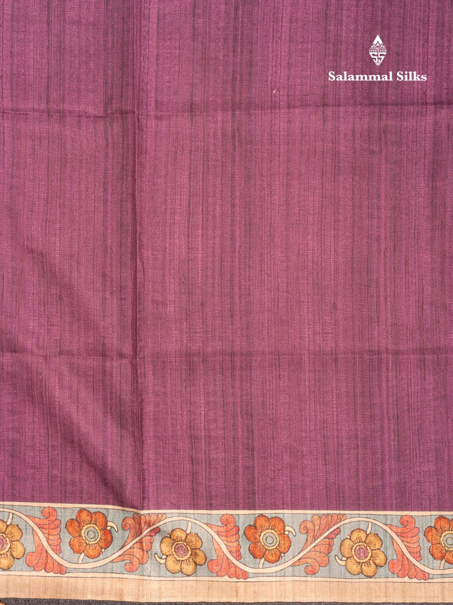 Maroon Colour Semi Tussar Fancy Saree With Contrast Sandal Border