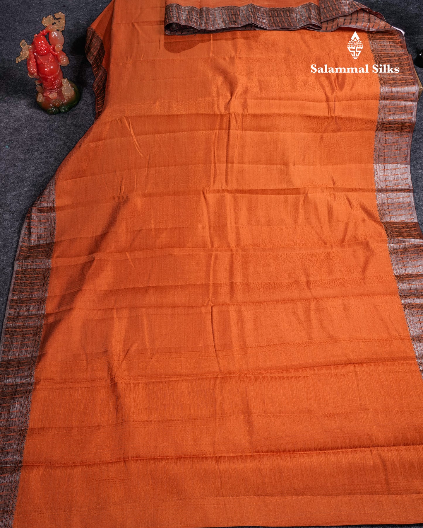 Beautiful Dark Brown Semi Raw Silk Saree With Fancy Border