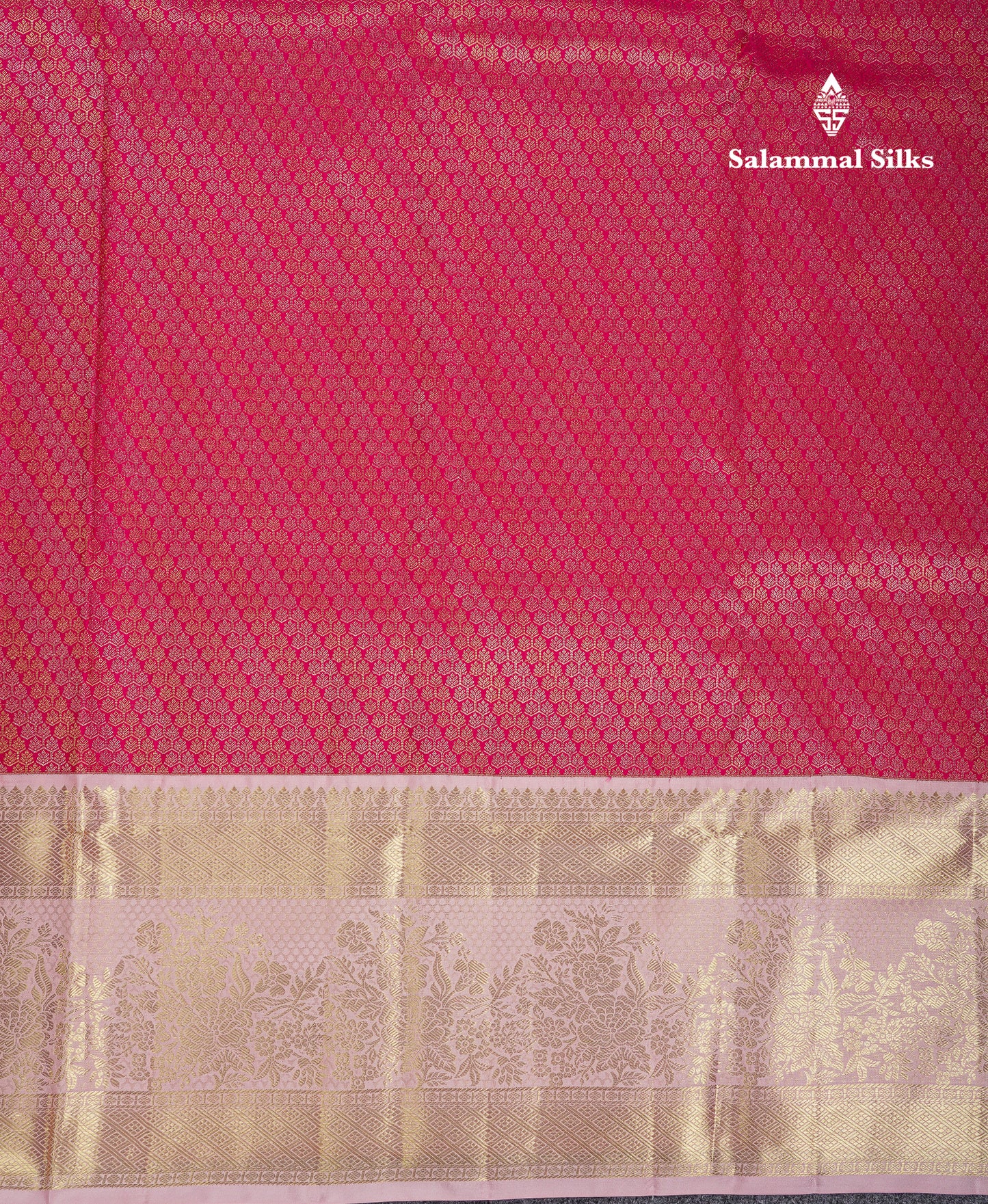 Beautiful Pink Bridal Pure Kanjivaram Silk Saree With Contrast Baby Pink Traditional Evening Morning Border