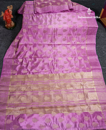 Beautiful Blue Semi Raw Silk Saree With Fancy Border