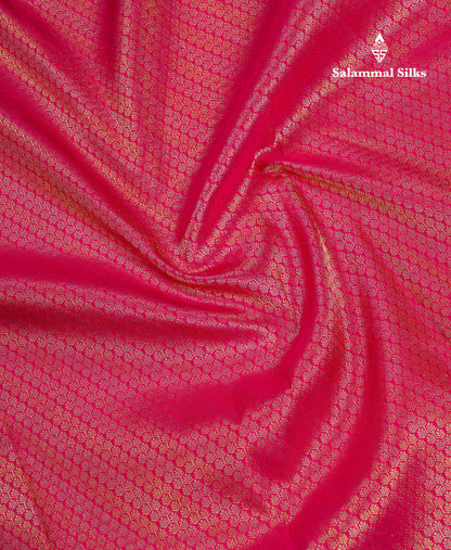 Beautiful Pink Bridal Pure Kanjivaram Silk Saree With Contrast Baby Pink Traditional Evening Morning Border