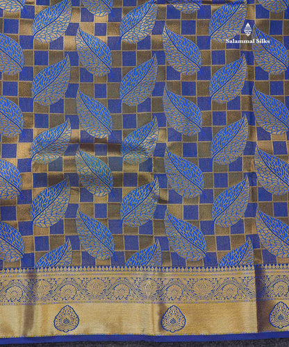 Beautiful Dual Tone Navy Blue Bridal Semi Silk Saree With Contrast Pink Blouse