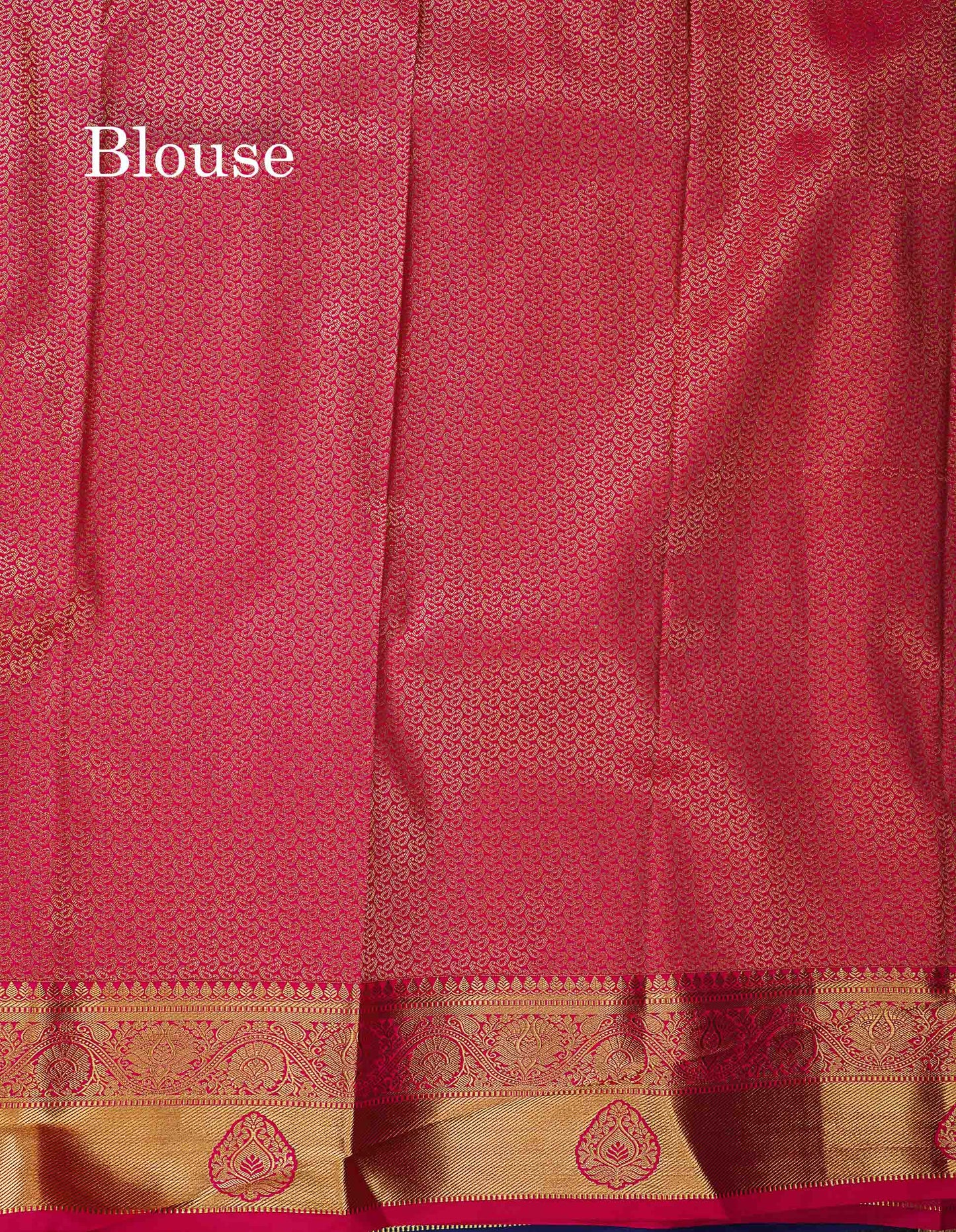 Beautiful Dual Tone Navy Blue Bridal Semi Silk Saree With Contrast Pink Blouse