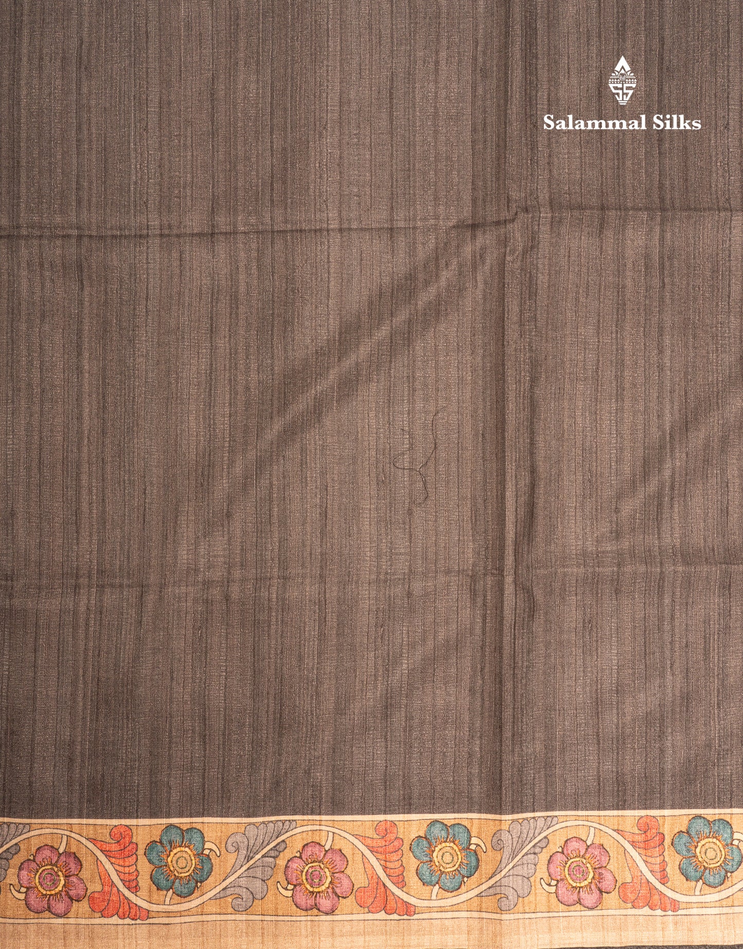 Maroon Colour Semi Tussar Fancy Saree With Contrast Sandal Border
