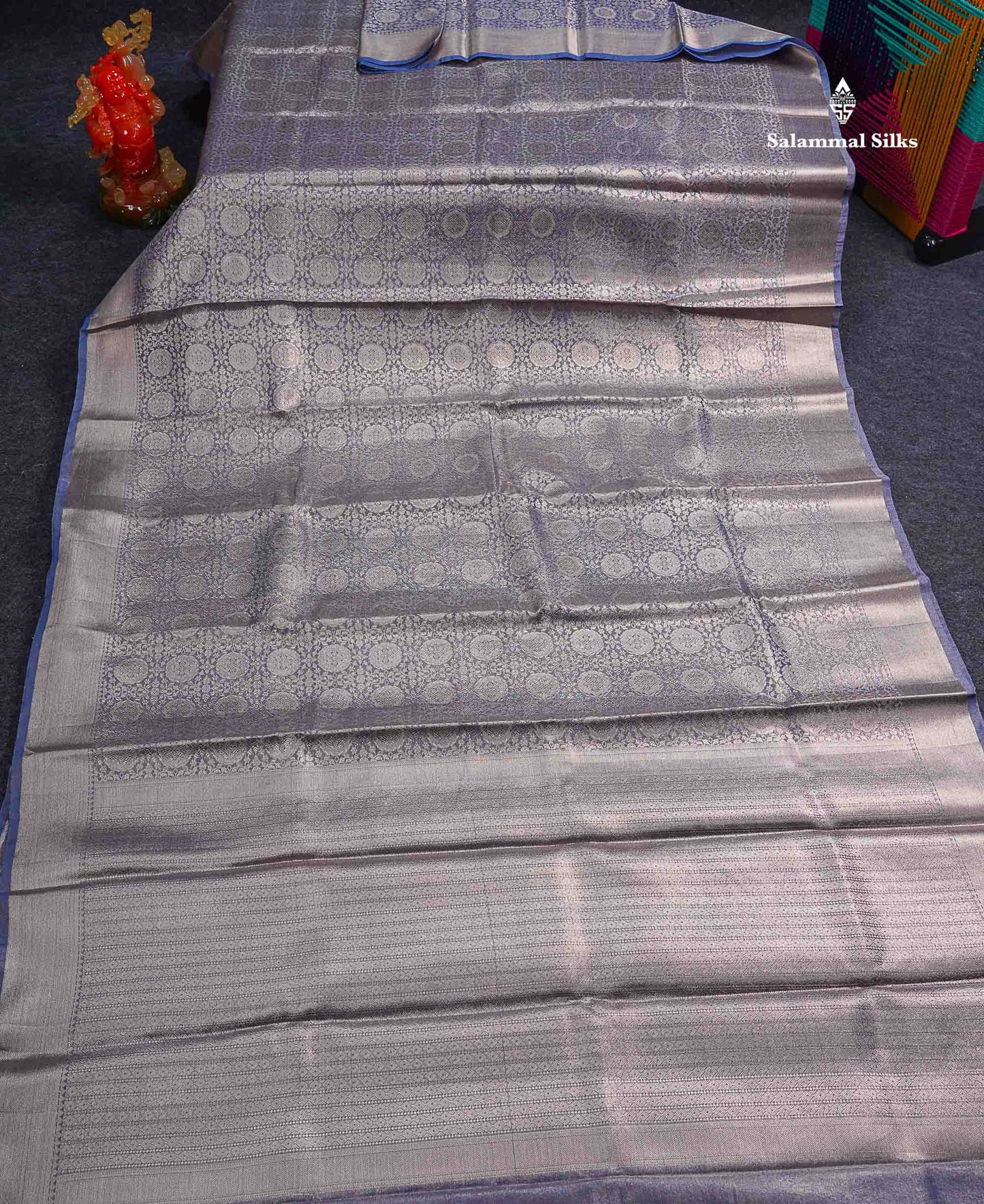 Beautiful Parrot Green Grand Tissue Banaras Fancy Saree With Self Border