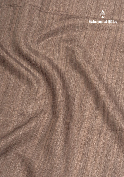 Maroon Colour Semi Tussar Fancy Saree With Contrast Sandal Border
