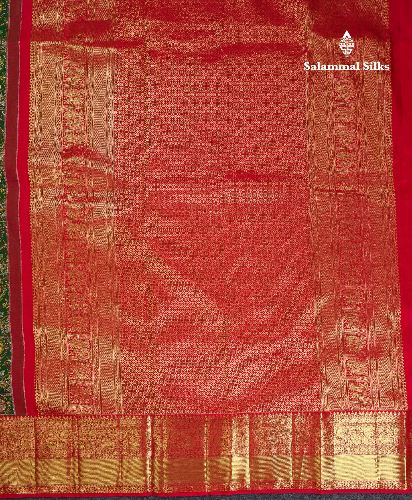 Beautiful Bottle Green Bridal Pure Kanjivaram Silk Saree With Contrast Maroon Traditional Border