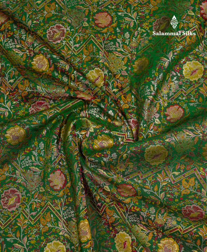 Beautiful Bottle Green Bridal Pure Kanjivaram Silk Saree With Contrast Maroon Traditional Border