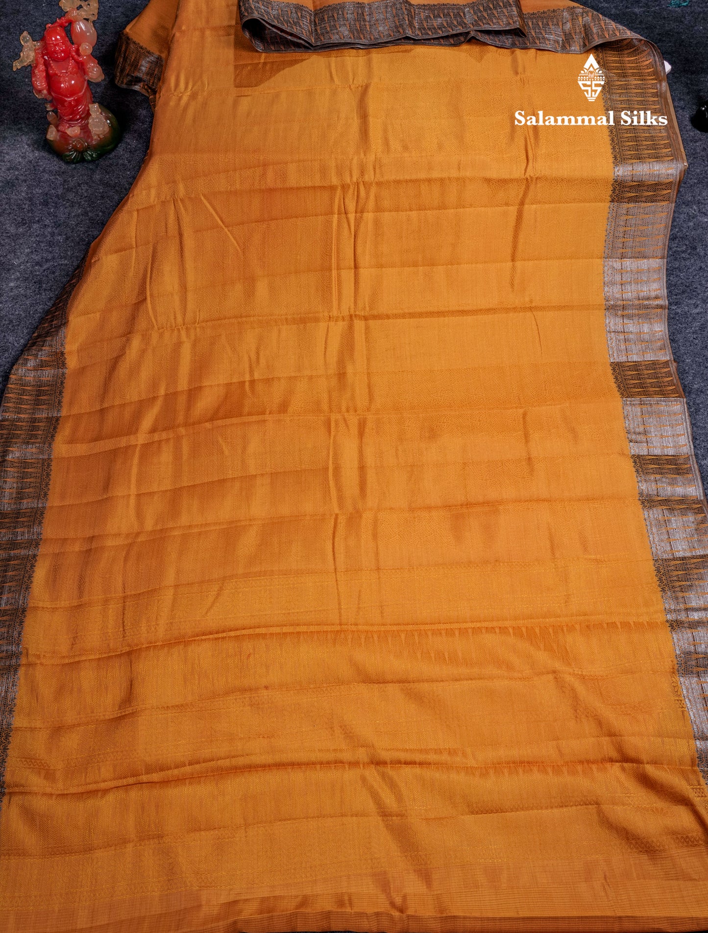 Beautiful Dark Brown Semi Raw Silk Saree With Fancy Border