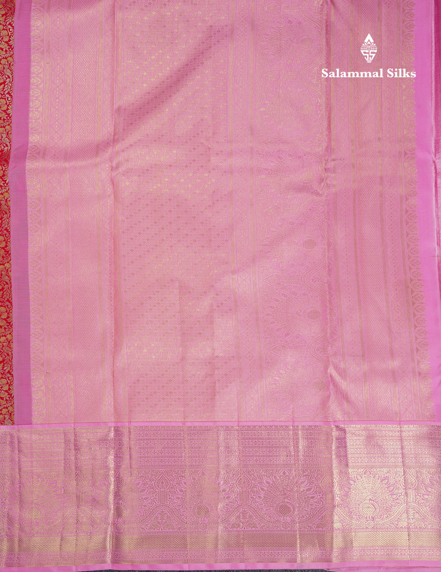 Beautiful Redish Maroon Bridal Pure Kanjivaram Silk Saree With Contrast Baby Pink Traditional Evening Morning Border