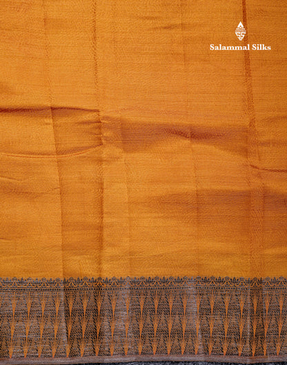 Beautiful Dark Brown Semi Raw Silk Saree With Fancy Border