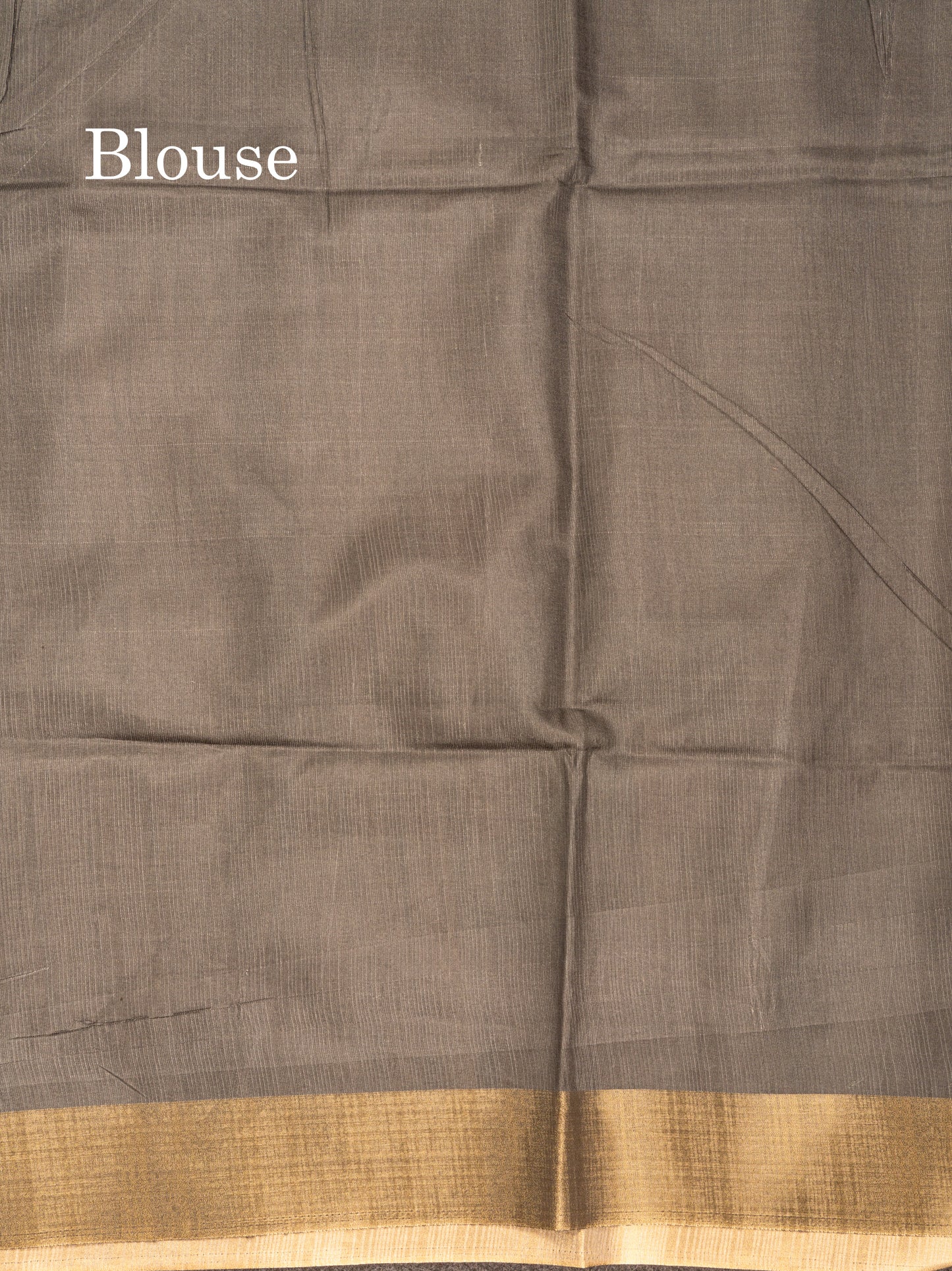 Brown Semi Tussar Fancy Saree With Gold Border