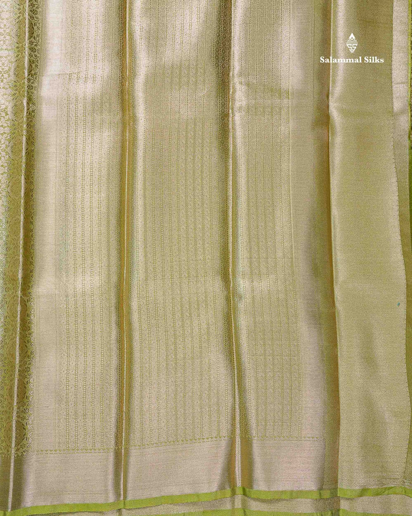 Beautiful Parrot Green Grand Tissue Banaras Fancy Saree With Self Border